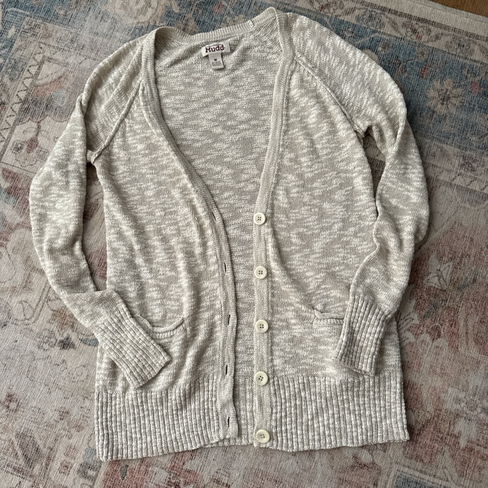 Cream Button-Up Women's Sweater